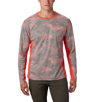 Columbia Solar Chill 2.0 Long Sleeve, Sudaderas Rojos Para Hombre | 048763-ADB